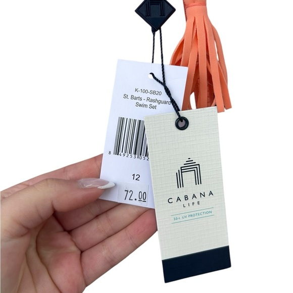 NWT Cabana Life Girl’s St. Barts Wash Guard Long Sleeve Swim Top - Size 12 - Picture 8 of 9